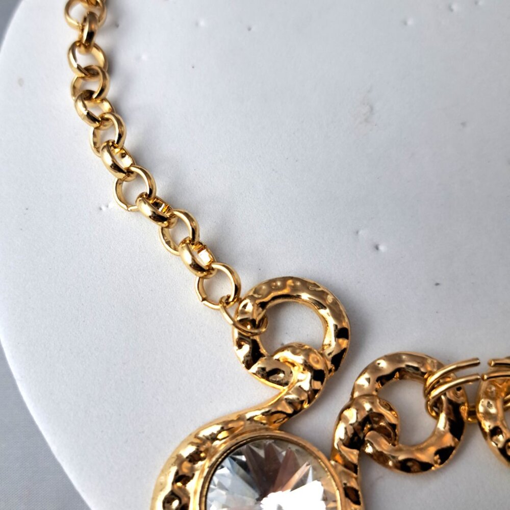 NWOT  Large Rhinestone Statement Necklace - Picture 4 of 4